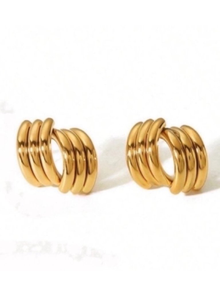 New! Leni 18k Gold Plated Post Earrings (3034) Nwot